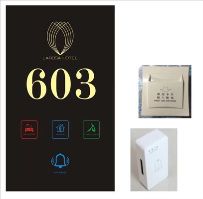 Hotel Electronic Doorplate with 5 Years Warranty Standard 86 Bottom Box and Touch Control for Hotel Room Service