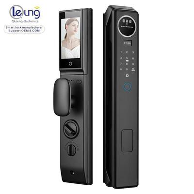QLEUNG S959MAX Smart Door Lock with 3D Face Recognition Tuya Video Calling and 7.4V 5000mAh Battery for 40-110mm Doors