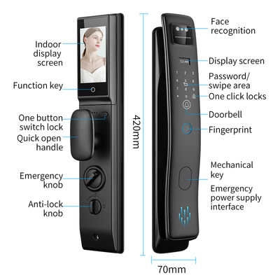 Qleung S958Max 3D Face Recognition Video Intercom Automatic Lock Fingerprint Card & Code Access Tuya WiFi Smart Home Door Lock