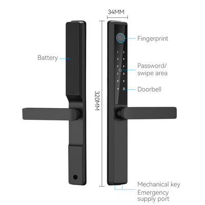 Qleung S960 Waterproof Smart Door Lock with 2 Years Warranty 4 AA Alkaline Battery and 30-60mm Door Thickness