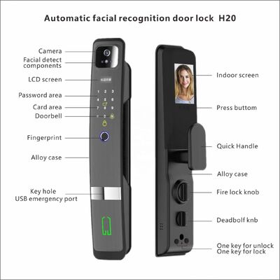 Qleung S924Max 3D Face WIFI Tuya App Remote Control Card Key Code Fingerprint Automatic Smart Home Door Lock with Cloud Mortise