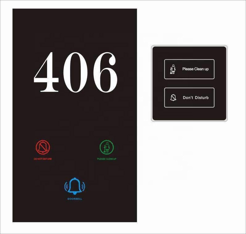 Hotel Doorplate Switch with 5 Years Warranty 130*230*7MM Size and Ceramic Panel for Touch Control