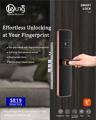 6068 Mortise empreinte digitale Fermeture de porte Tuya TTlock APP Wifi Facultatif