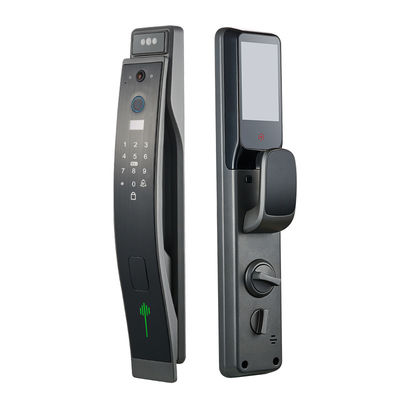 Régénération du visage gris Fermeture de porte intelligente Vidéo Interphone Fermeture de porte Alliage d'aluminium