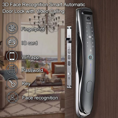 Fermeture à clef entièrement automatique à reconnaissance faciale 3D empreinte digitale mot de passe Fermeture de porte pour appartement