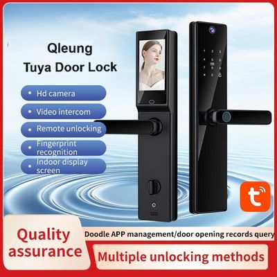 Caméra d'appel vidéo Qleung Wifi Code d'empreinte digitale Carte clé Tuya Fermeture de porte pour l'hôtel à domicile