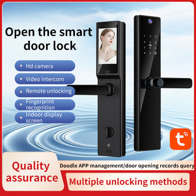Application automatique d'appel vidéo Tuya Wifi Application de reconnaissance d'empreintes digitales Code de carte clé S819-2MAX Fermeture de porte intelligente pour l'appartement hôtel
