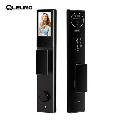 S555 Fermeture automatique de porte intelligente de reconnaissance faciale 3D avec alliage d'aluminium à procédé CNC et contrôle d'accès Wi-Fi à l'appel vidéo actif Tuya