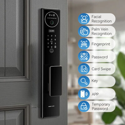 Fermeture de porte intelligente S555 à reconnaissance faciale 3D avancée dotée d'une construction en alliage d'aluminium de processus CNC Tuya Active Video Calling Smart Lock